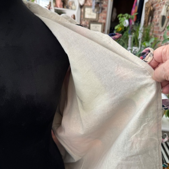 Hippie Patchwork Floral Embroidery Button Up Hooded Sweatshirt Size XXL - Picture 11 of 12